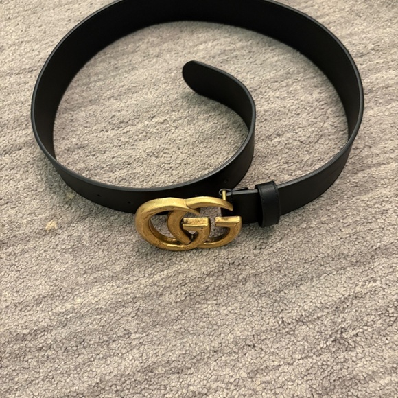 Gucci gg marmont gold brass metal belt 90 cm size 32 waist come with box main image 8